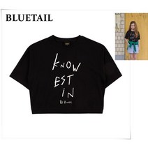 블루테일 [블루테일]블랙 크롭 반팔 티셔츠 AXB8TS01BK