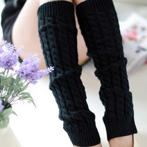 지뢰계 레그워머 양산형 니트 니삭스 발토시 발목토시, one size, 42cm black