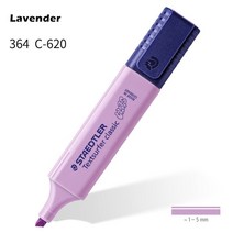 마카롱유성색연필 1pcs STAEDTLER 파스텔 컬러 형광펜 1-5mm 라인 빈티지 마커 라이너 하이라이트 종이 팩스 드로잉 사무실 학교 A6112, [08] Lavender
