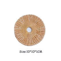 식탁 협탁 테이블 크리스마스 러너 등나무 플레이스 매트 내구성 손으로 짠 주방 테이블 보울 단열 커피 컵 코스터 주전자 4 크기 876cEA3c2, 06 wild rattan 2