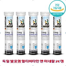 잔티바 발포 멀티비타민 미네랄, 90g, 5개
