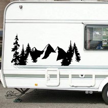 투명 텐트 쉘터 원터치 비닐 천막SUV RV 캠핑카 오프로드 장식 나무 숲 자연 장면 산 데칼 자동차 우드랜, 10 Light Green_04 90x41 cm