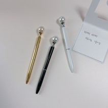 진주 달린 펜 보석 볼펜, 블랙