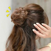 톡톡창고 펌 똥머리 가발 밴드 고탄력 밴드형, 01.생머리-라이트브라운