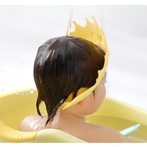 아기 머리감기기 신생아 귀마개 목욕 샤워캡 헤어캡, 1-왕관샴푸캡-옐로우