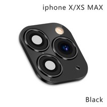 핸드폰렌즈 어안렌즈 스마트폰망원렌즈 금속 스티커 초 변경 카메라 렌즈 커버 for iphone x xs xr xsmax fake sticker camera for iphone, 블랙 엑스