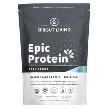 스프라우트 리빙 - Epic Protein 유기농 식물성 단백질 및 슈퍼 푸드 함유 리얼 스포츠 494g(1.1lb), 1.1 lb, 1개