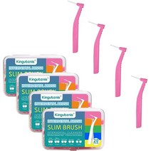 치간 브러시 치아 사이 청소 치과 교정기 실리콘 소프트 브러시 청소 교정 치아 교정기, 80개 0.6mm