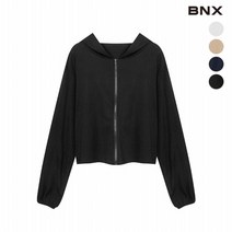 BNX 여성 라인 패턴 후드 집업 가디건