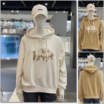지프 [JEEP] JO1THF058 곰 직자수 후드티셔츠 (기모)