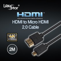 AD20 SKT SK텔레콤 스마트빔 빔프로젝터 전용 마이크로 HDMI Micro HDMI 케이블 TV 모니터 미러링 유선연결, 2m