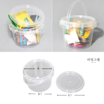 원형쿠키통 투명 플라스틱 원통 쿠키포장 용기 투명통 케이스 어린이집 선물 답례품