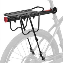 고아웃타운 길이조절 후미등 장착 자전거 뒷자리 짐받이 랙, 블랙, 1세트