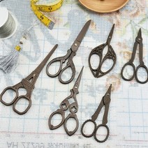 빈티지 공예 엔틱 자수 DIY 미니 가위 다꾸 다이어리꾸미기, D (ET-168)