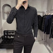 면 논아이론 Y 남자 스트라이프 난방 민트색 셔츠 린넨 파란색 여성 삼색 오버핏 빅사이즈 남성