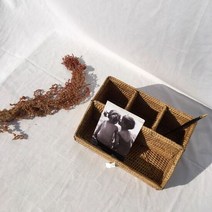 라탄 바구니 레터 보관함 Ver.3 인테리어 바스켓 왕골수납함 함, 단품, 단품