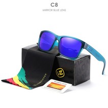 100%고글VZ-von지퍼 편광 선글라스 남성용 스퀘어 프레임 엘모어 스타일 안경 UV400 스포츠 낚시 하이, 09 C8