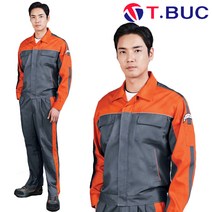 봄 여름 작업복 T-723 상의 하의 개별판매 M~4XL 그레이+오렌지 긴팔 반팔 근무복 유니폼 남자 남성 티뷰크