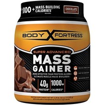 Body Fortress 수퍼 어드밴스드 웨이 프로틴 파우더 매스 게이너 글루텐 프리 초콜릿 2.25파운드