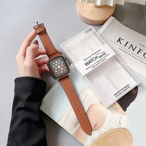 코믈리 스마트워치 스트랩 밴드 (케이스 포함), 브라운