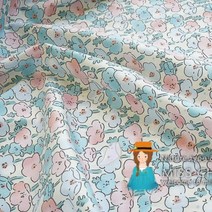 꽃무늬 원단 플라워 리본 신선한 직 면화 재봉 천 옷 만들기 신생아 잠옷 이불 커버, 23, 50x160cm