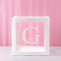 투명 상자 베이비 샤워 장식 풍선 웨딩 이벤트 파티 용품 세례식 해피 첫 번째 생일, 07 Alphabet Box G_02 27 cm Box