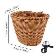 자전거 바구니 등나무 보관 앞 핸들 바 손으로 짠 파우치 라이딩 패니어