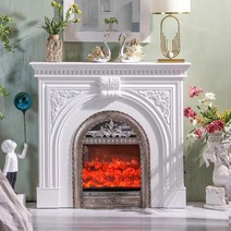 거실 인테리어 불멍 벽난로 감성 원목 장식장, C