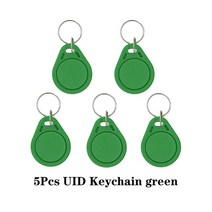 카드키복사 RFID 액세스 제어 배지 NFC 스마트 칩 0 블록 재기록 가능 키 Fob 1356MHZ 1K 태그 피스, 03 5PCS-UIDK-Green