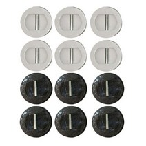 서핑보드핀 지느러미 12 개/몫 전문 서핑 보드 가죽 끈 플러그 액세서리 블랙/화이트 발 로프 버클 고정 컵 롱, 6 white 6 black