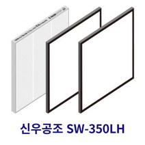 [호환] 신우공조 SW-350LH 전열교환기 아파트환기 시스템 필터, 헤파필터1+프리필터2매