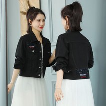 봄과 가을 데님 재킷 여성 숏 자수 학생 허리 유행 모든 경기136357