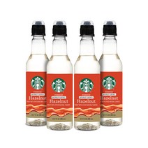 Starbucks 스타벅스 내추럴리 헤이즐넛 시럽 12oz(360ml) 4팩 Naturally Flavored Hazelnut Syrup, 4개