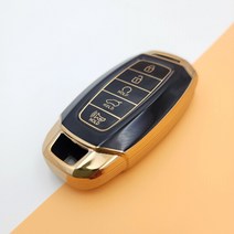 화사한선데이 자동차 차량용 TPU키케이스 현대 기아 쉐보레 제네시스 키커버 커스텀 키링, E타입, 블랙