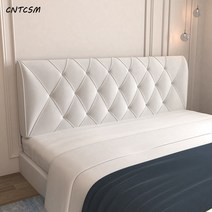 CNTCSM 침대 옆 쿠션 다다미 침대 머리판 소프트백 침대 커버 모던 심플 ins 더블 대 등받이 패드 탈부착 가능, 플란넬-구스다운화이트(사선줄)⛏️거길⛏️, 길이 90 높이 60 두께 6cm [침대머리 없음]