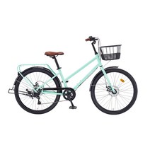[스마트자전거] 페이브 26인치 7단 시티형 바구니 자전거 2021, 라이트 민트