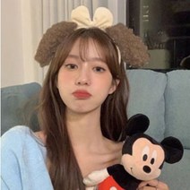 ﻿강아지 머리띠 뽀글이 강아지귀 놀이동산 파자마 파자마파티 헤어밴드