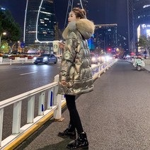 Mao워시 프리 광택 면화 패딩 자켓 여성 겨울 중간 길이 Ins 홍콩 스타일 한국어 스타일 코튼 패딩 옷 느슨한 빵 코트 코튼 패딩 자켓 유행