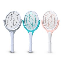 전기모기채 대형 90도 회전 특허 전기파리채 건전지/USB충전식/LED 안전한 2중 버튼 KC인증 완료! (신형 모델), 핑크(USB충전식&LED)