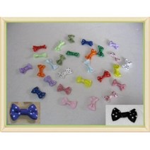 문구랑만들기랑 완성리본 꼬마리본 미니리본 장식리본 장식타이 인형리본 18종, 1봉, 장식타이땡땡이304 연민트