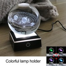 태양계모형 60/80/100mm 크리스탈 태양계 행성 공 3D 레이저 새겨진 시스템 터치 스위치 LED 라이트베이스, 05 Solar Led Base_02 80mm