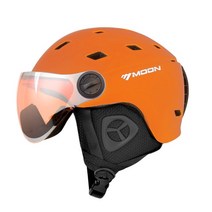 스키 스노우보드 헬멧 휴대용 스노우 고글 스노보드 보호 야외 스포츠 머리 남녀, 11.orange goggle - M(55-57CM)