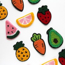 Z365 뽀글 과일 장식 2개 와펜 패치 헤어핀만들기 장식 머리핀재료, 파인애플(pineapple)
