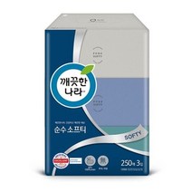 깨끗한나라 순수 소프티 미용티슈 250매X3개입 8팩
