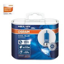 오스람 쿨블루 어드밴스 할로겐 전조등 5000K HB3 2p, 혼합색상, 2개, 9005