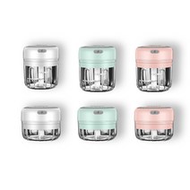 작은 미니 소형 마늘 다지기 캠핑용 무선 믹서기, 그린, 250ml