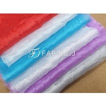 패브릭제이 대폭 펜시 무지 주름 노방 오간자 원단 6종 FJ-127, 스카이