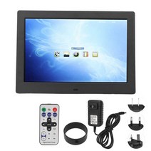 디지털액자 전자액자 전자앨범 100 ‑ 240V 10in LCD 디지털 사진 프레임 IPS 풀보기 화면 HD 1280x800 USB, 01 EU 플러그