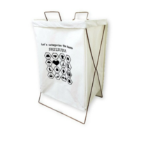 뷰넷 바퀴달린 빨래바구니, 아이보리, 1개