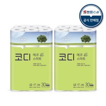 코디 3겹 에코 스마트 롤화장지 22m, 2개, 30롤